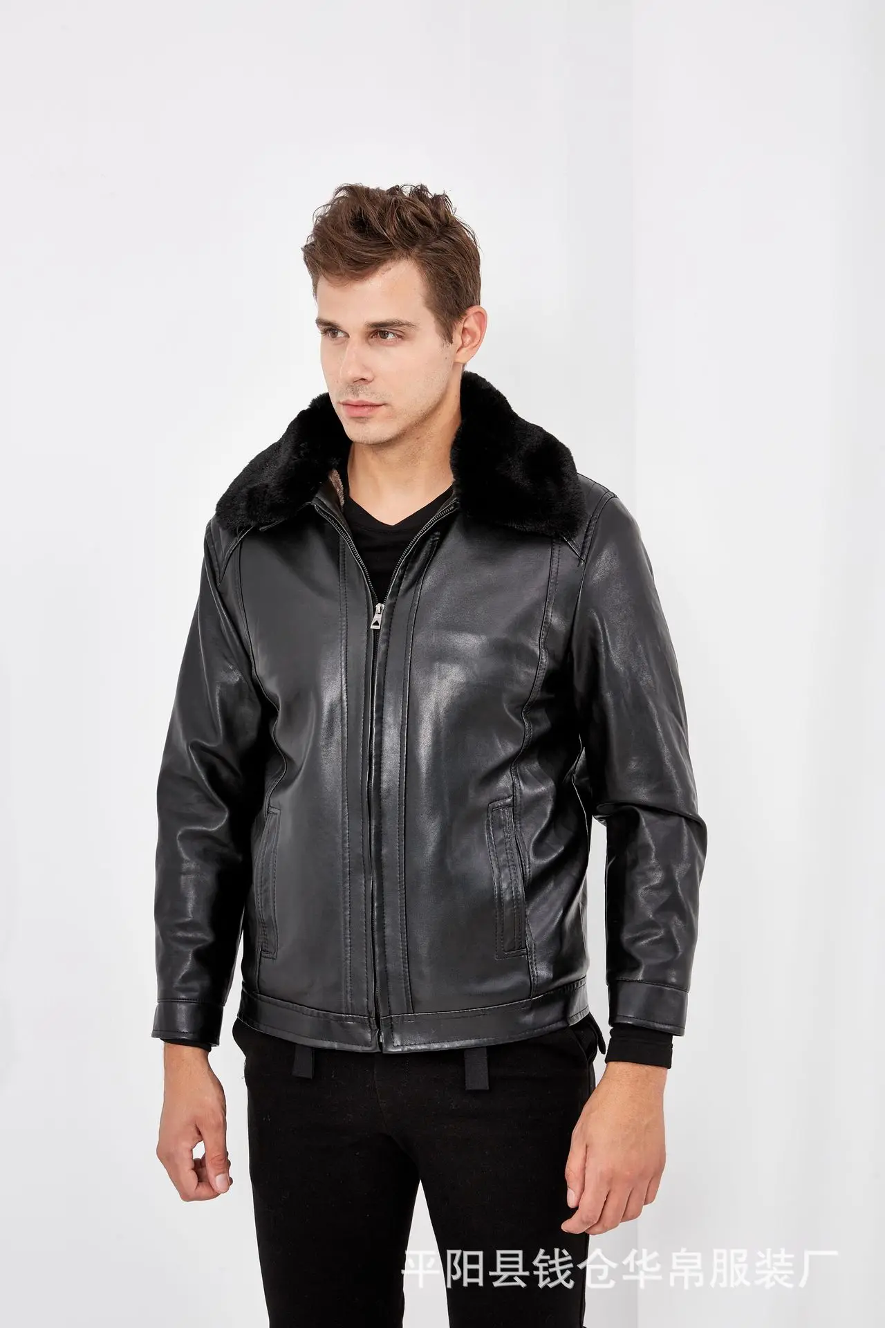 Wanding Peddler Street поставщик кожаное пальто кожаная куртка для мужчин среднего возраста мотоциклетное кожаное пальто для мужчин