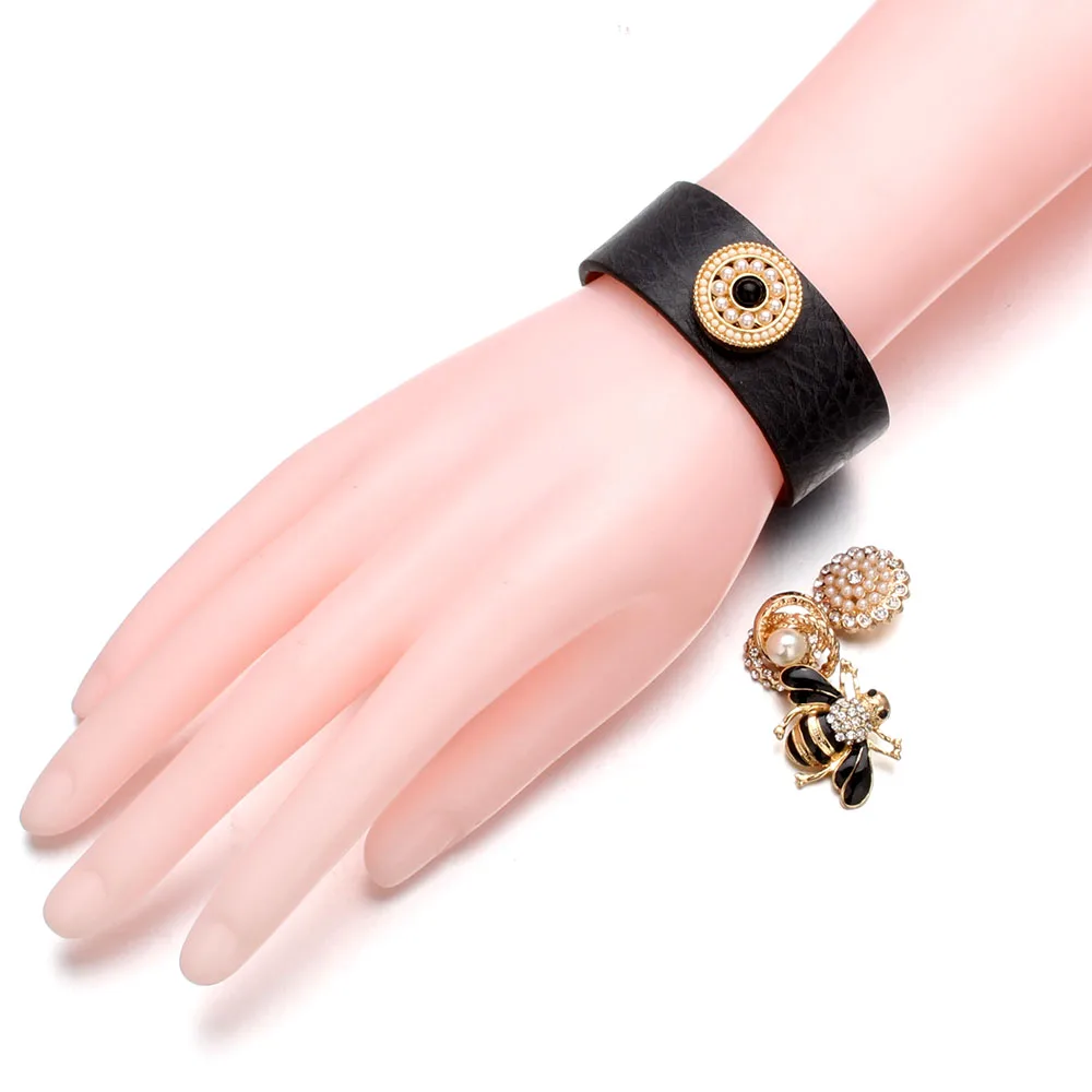 Мужской кожаный браслет в стиле ретро 5 цветов|bracelets for|button braceletsnap button bracelet |