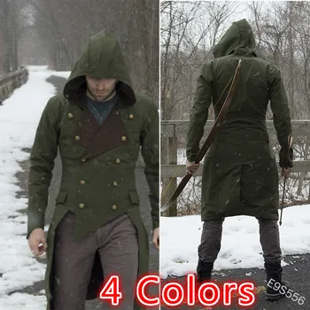 

WEPBEL Men's Short Front Long Back Irregular Windbreaker Hooded Jacket Vintage