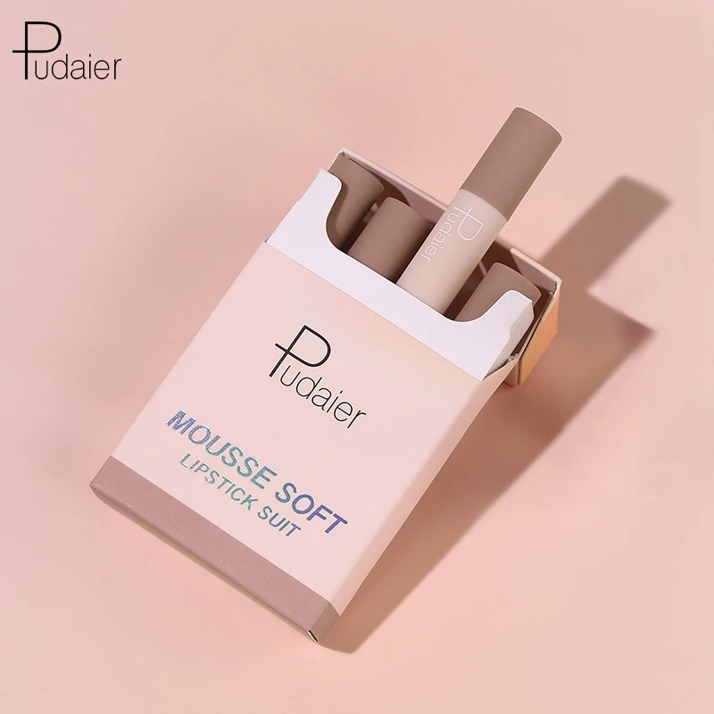 

Pudaier Matte Lipstick Set Makeup Small Smoke Tube Cigarette Lipstick Matte Batom Soft Moisturize Not Dry Maquiagem