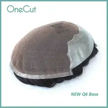 

New Q6 Lace PU Base Men Toupee Natural Hairline Replacement System Unit Male Hair Wigs Invisible Breathable Capillary Prosthesis