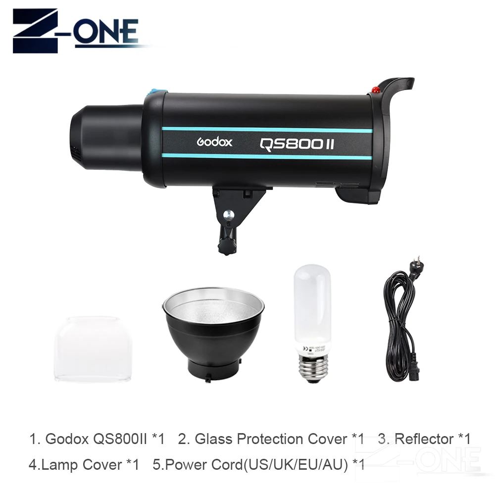 Godox QS800II 800Ws GN90 профессиональная студийная стробоскоп со встроенным Godox 2,4G Беспроводная X система предлагает креативную съемку