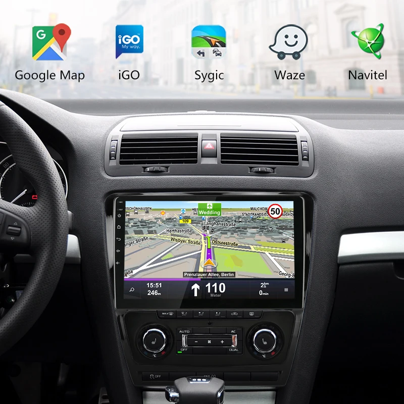 Top Jansite Android Car Radio for Skoda Octavia 2 A5 2008-2013 GPS navigation 4G Network WIFI audio player 2 din Radio Tuner 4