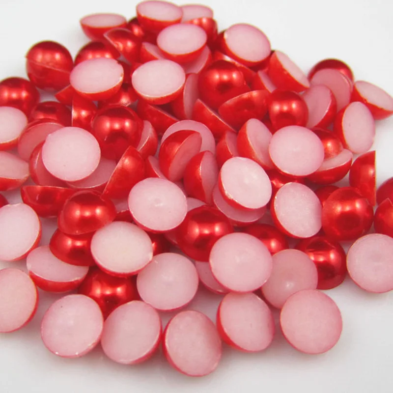 Imitation Pearl Beads ABS Imitation Pearl Half Round Flatback 100-1000pcs/Bag 3/4/5/6/7/8/10mm For DIY Jewelry Findings Making