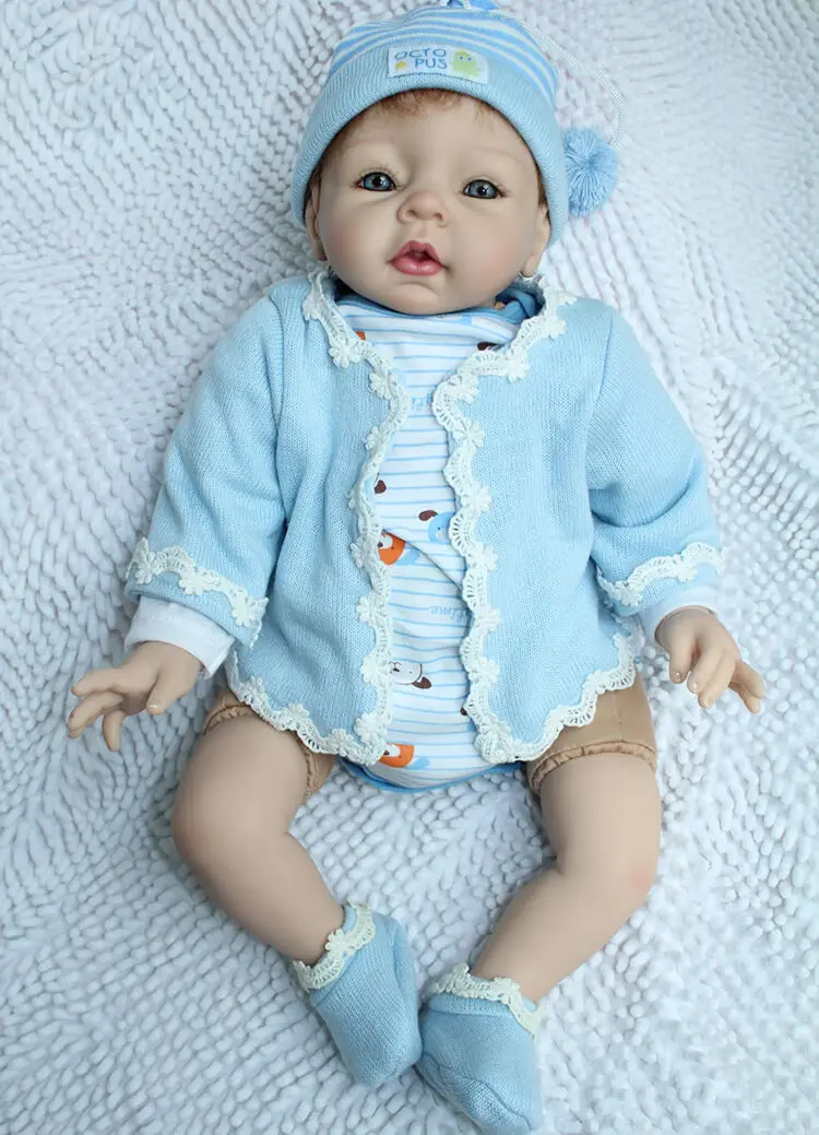 Детская Bebe Reborn 22 ''силиконовая виниловая мягкая приятная на ощупь одежда для тела Детские Подарочные игрушки для детей Игрушки для маленьких мальчиков