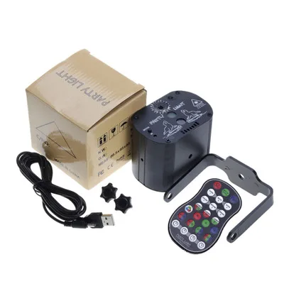 Лазерный сценический прожектор RGB с контроллером перезаряжаемый по USB диско