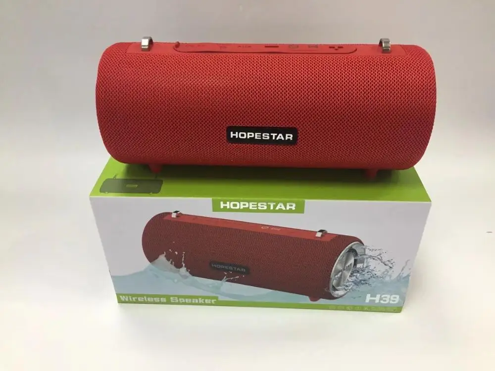 H39 1500 мАч bluetooth динамик портативный водонепроницаемый Сабвуфер Звук ударопрочный наружный беспроводной динамик с USB зарядки для мобильных устройств AUX - Цвет: HOPESTAR H39red