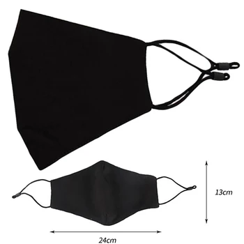 

2pcs Unisex Black Cotton Mouth Mask Anti Haze Dust Washable Reusable Dustproof Mouth-muffle Mask