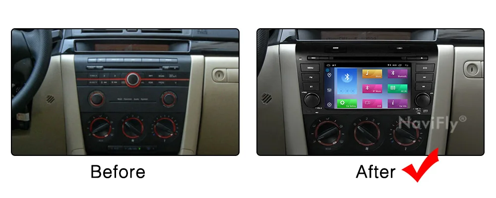 NaviFly 2 ГБ+ 32 ГБ DSP Android 9,0 автомобильный dvd радио плеер для Mazda 3 2004-2009 Автомобильный мультимедийный gps навигационный плеер wifi Bluetooth
