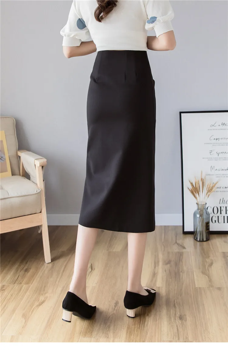 Стильная однотонная женская юбка на шнуровке с разрезом, осенняя повседневная юбка с запахом, высокая талия, Офисная женская элегантная длинная юбка, рабочая одежда