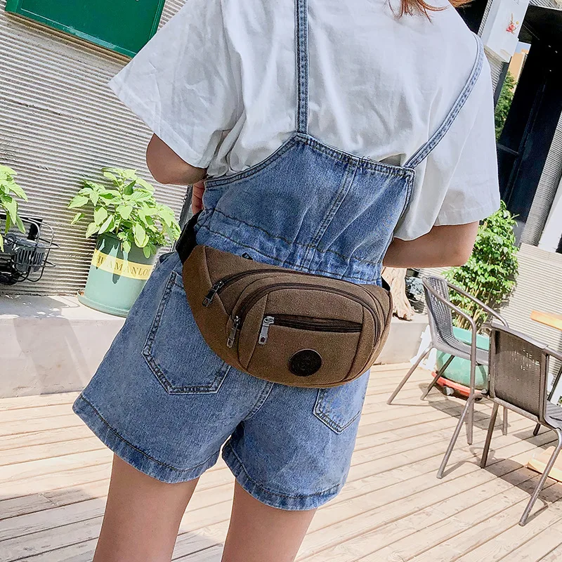 

Men And Women Celebrity Style Canvas Casual Wallet Solid Color Wear-Resistant Crossbody Bag Chest Pack