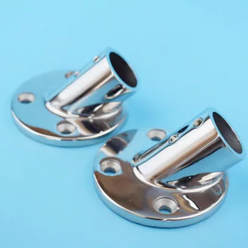 

Silver Pipe Hardware 7/8" Boat Outdoor Replacement Accessories Hand Rail Fitting Round Base 60 Degree Marine Stainless Steel