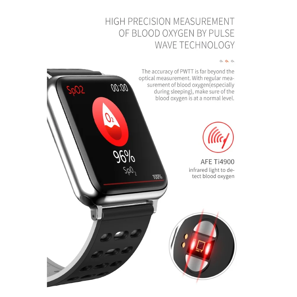  JSK V5 Waterproof ECG PPG Heart Rate Blood Pressure Activity tracker Monitor Sport Call Message Rem