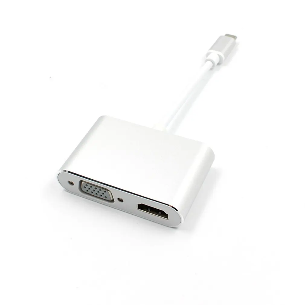 USB C концентратор к HDMI 4K VGA адаптер тип-c к Hdmi+ Vga конвертер для MacBook тип-c два-в-одном адаптер многопортовый конвертер