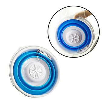

1Pc Wash Machine Practical Foldable Ultrasound Portable Mini Washing Machine Turbine Washer for Home Dormitory Travel