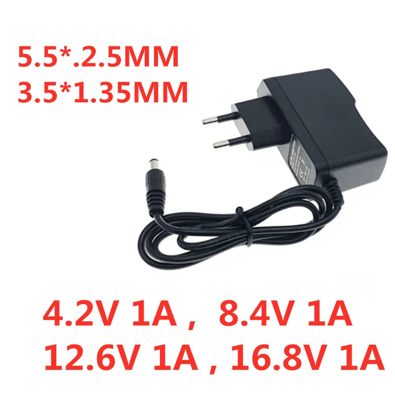AC 100 240V DC 4 2 V 8 12 6 1A 16 mA адаптер питания Вольт зарядное устройство для литиевой
