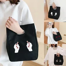 

Insulation Bags Print Lunch Bags Men Women Daily Portable Luncheon Eco Canvas Tin Foil Thermal Bag Insulation Durable Tote Bags