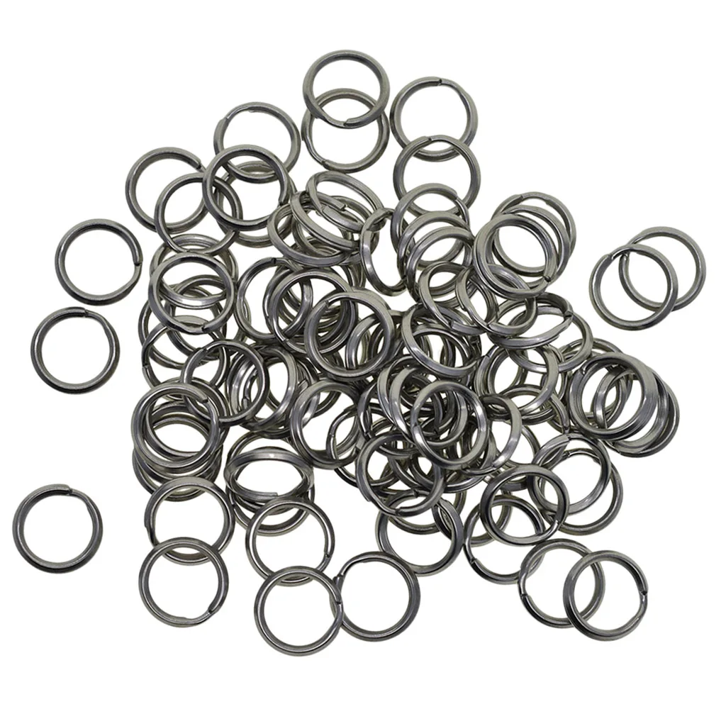 

Loops Round Split Jump Rings Wire Connector for Keychains Charm Stainless Steel Color 100Pcs