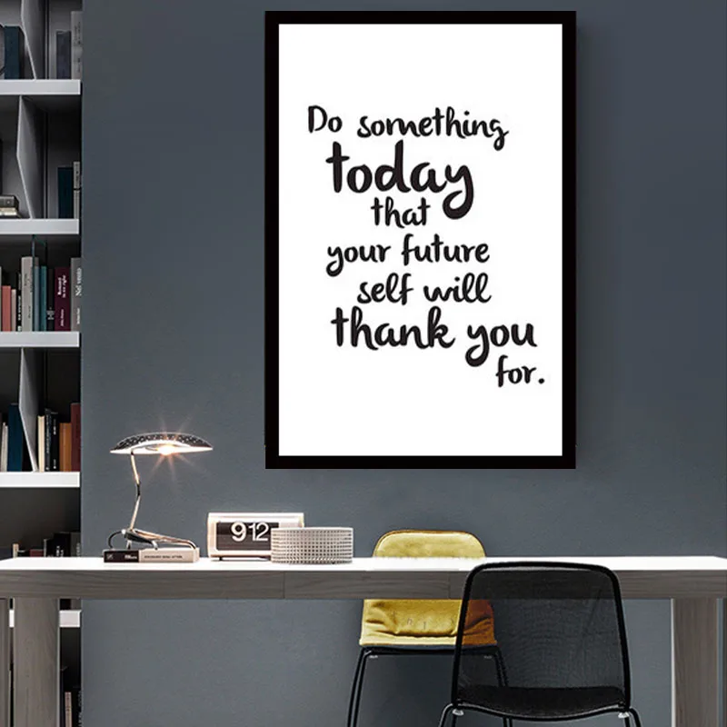 In The Future You Will Thank Yourself Desperately Now. Inspirational Poster Print Room Decoration Canvas Painting wall art | Дом и сад