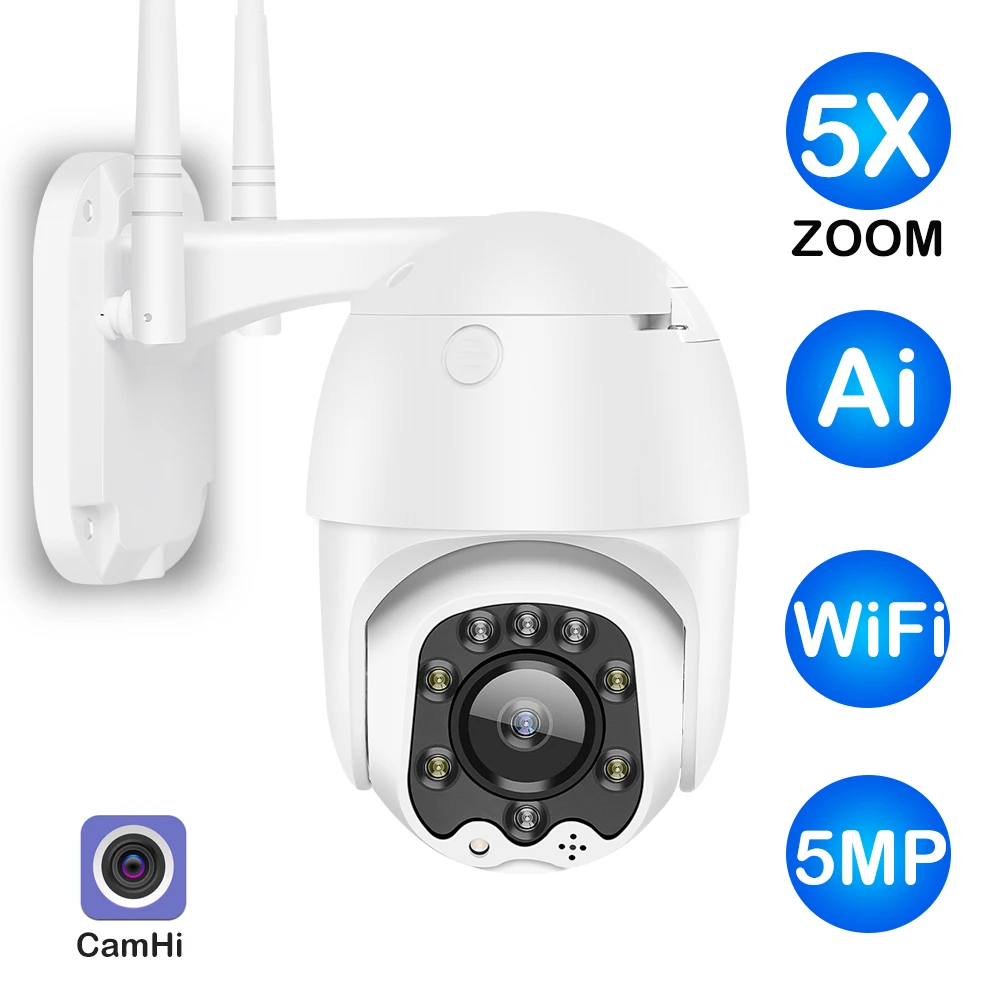 IP Camera 5MP 1080P HD PTZ Camera Wireless WIFI Security Camera Outdoor CCTV Camera  IR Night Vision 30M CamHi