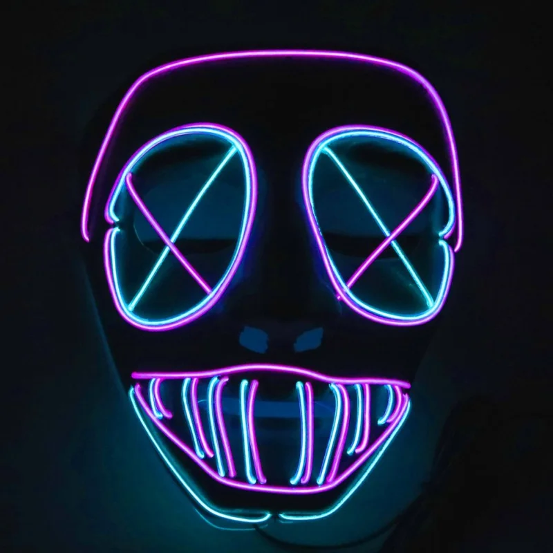 Halloween Purge LED Light Up Mask Masquerade Party Dress Up Halloween Decorative Masks Glow Party Favors Supplies - Цвет: Бежевый