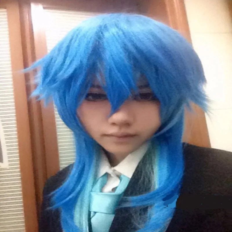 HAIRJOY драматического убийцы DMMD серагаки Аоба косплей костюм вечерние парик два тона синий Ombre синтетические волосы
