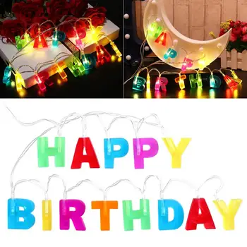 

LEDMOMO Happy Birthday LED String Lights Battery Operated LED Letters Lights With Battery Case For Valentine'S Decoration Lights