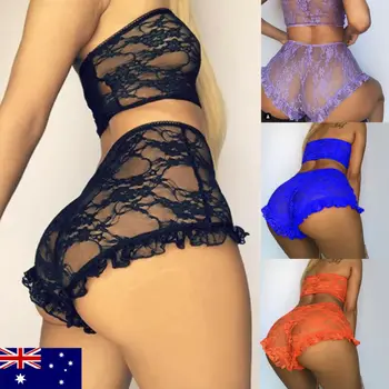 

2PCS Women Lingerie Lace Babydoll Underwear Nightwear Sleepwear G-string Sets