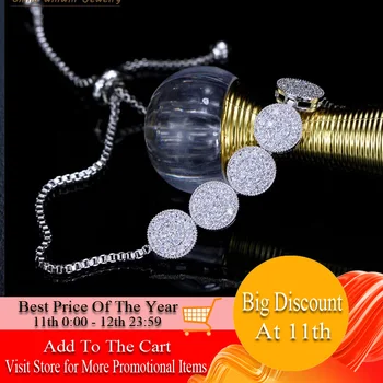 

CWWZircons Stylish Charm Zircon Bracelet Adjustable Chain Bracelets for Women High Quality Tiny CZ Pulseras Femme Jewelry CB183