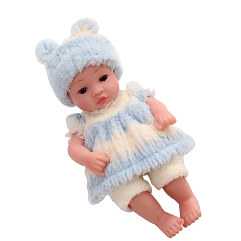 10 дюймов Reborn Baby Doll весь тело мягкий силиконовый Детский Кукла мягкий реалистичный винил милый подарок на день рождения для детей - Цвет: Фиолетовый