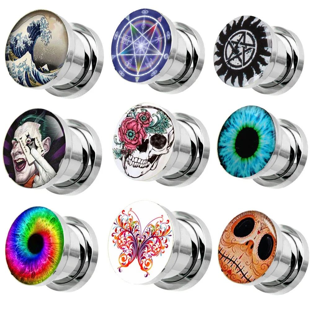 Tiancifbyjs Stainless Screw Ear Stretcher Gauges Earrings Plugs And