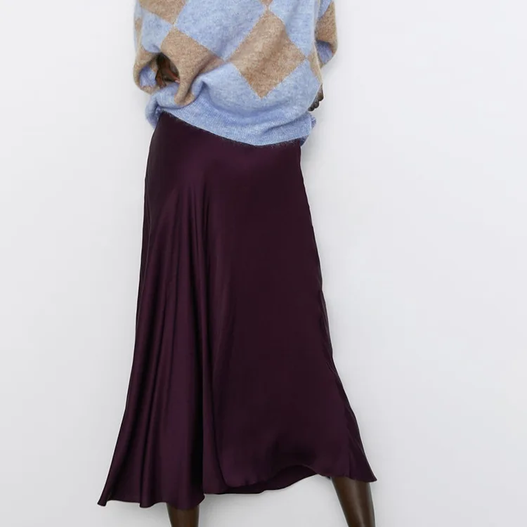 Зимняя Женская Длинная шерстяная юбка, модные базовые шерстяные юбки с высокой талией, женские повседневные плотные теплые эластичные