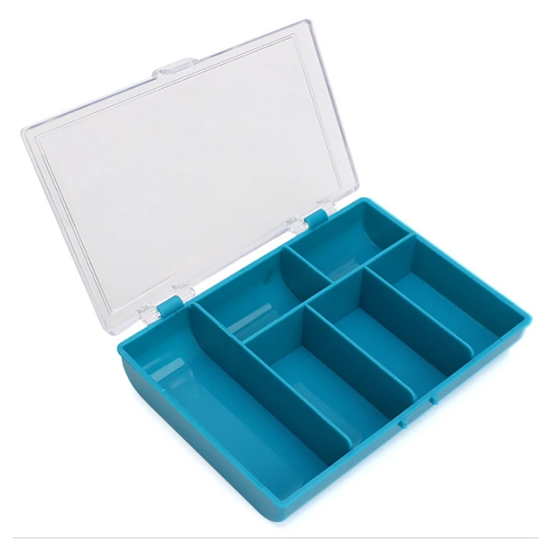 Mini Fishing Tackle Lure Box Fish Lures Hooks Baits Portable Organization Case Box For Bait Lure Fishhook 6 Compartments LQ4857