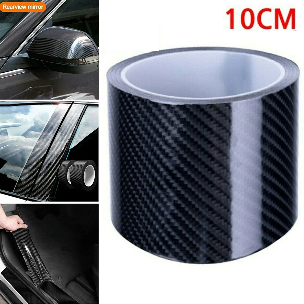 3D 5M*10CM Carbon Fiber Film Sticker Car Auto Stickers Covers Anti Scratch Strip 