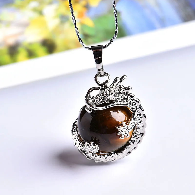 Tiger eye 1 шт., натуральный кристалл, минеральный орнамент, драконий жемчуг, пара, подвеска-хранитель, модная подвеска, ожерелье, сделай сам, подарок, ювелирное изделие - Цвет: Tiger eye