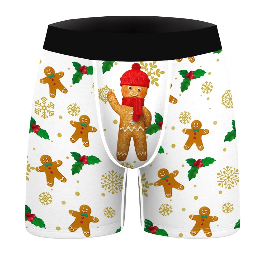 mens designer boxers sale OneLineFox Christmas Mens Underwear Boxer Spandex Homme Print 3D Boxershorts Boxers Panties Male Underpants Plus Size sexy male underwear