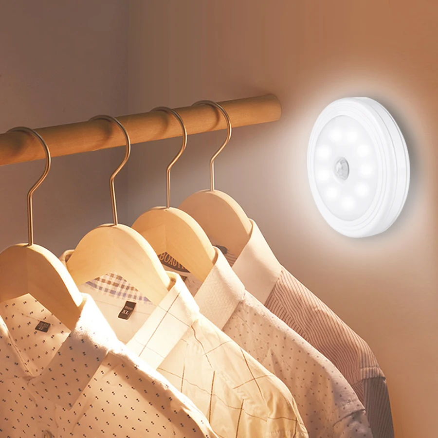 

Wireless Magnetic Motion Sensor Closet Light for Kitchen Bedroom Stair Battery Powered Smart Cabinet Light Work at Night