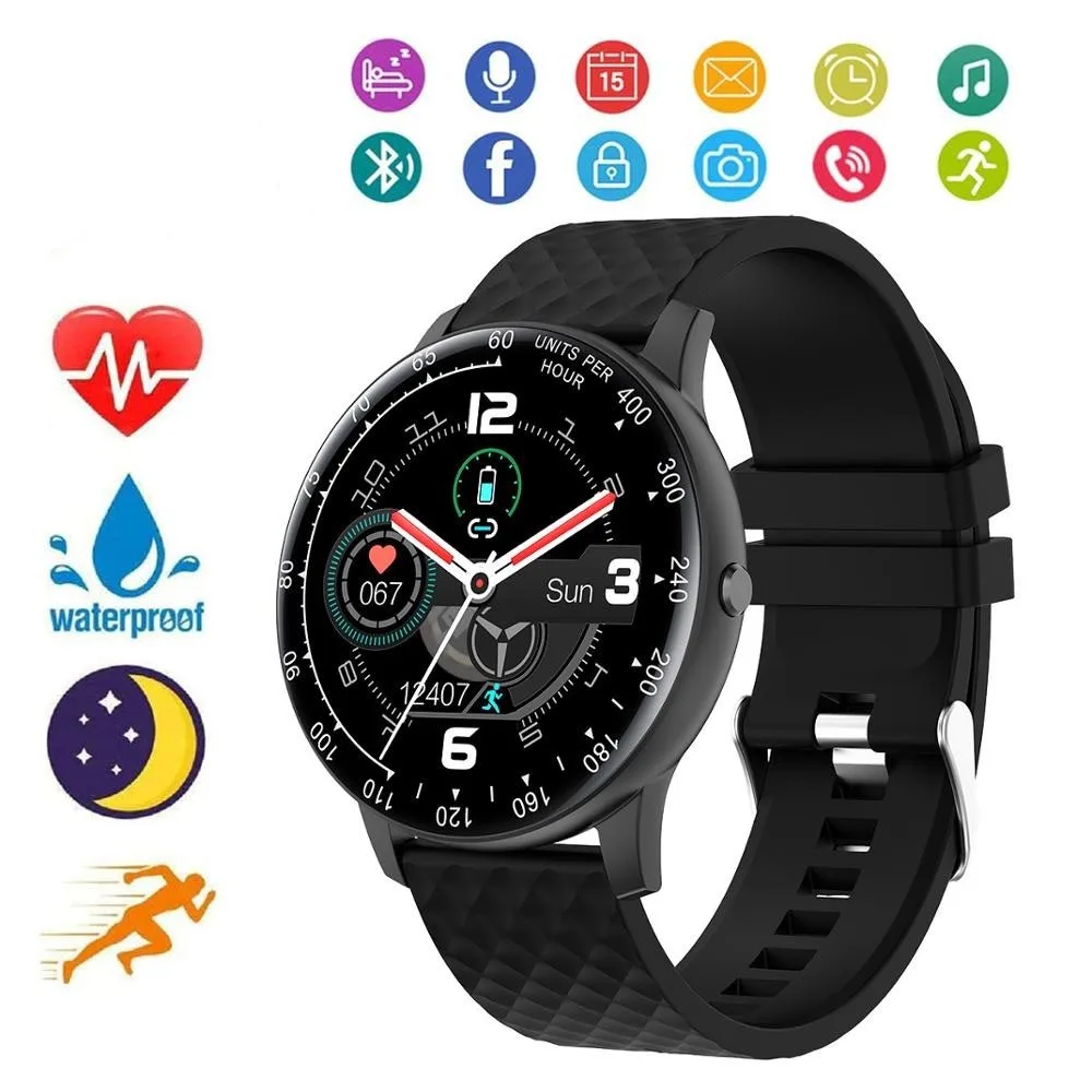 

Smart Watch Men Women Waterproof Smartwatch Heart Rate Blood Pressure Monitor Dial Play Music Smart Wristband For Android IOS
