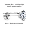 Stainless Steel Gold/Silver Color Earrings 4-8mm Six Claws Zirconia Crystal Stud Earrings For Women Girl Wedding Jewelry 3