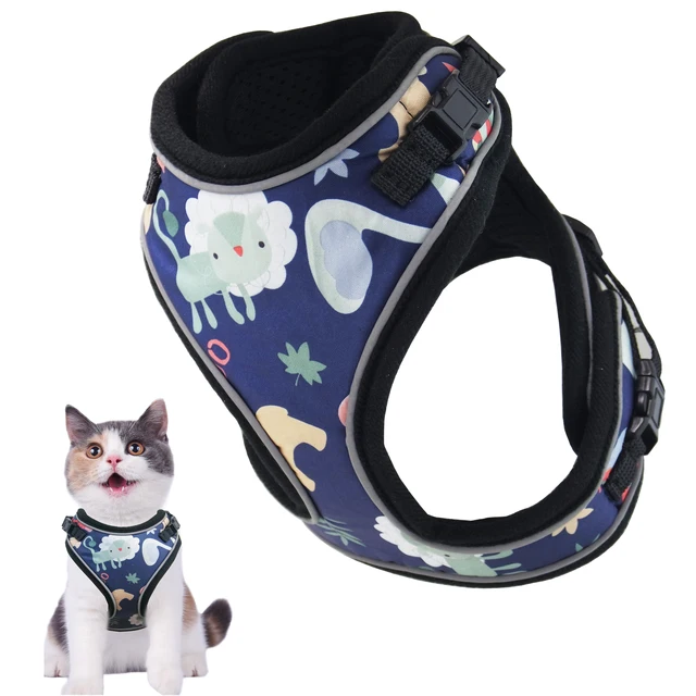 Cat Harness For Walking Adjustable Soft Mesh Harnesses Kitten Medium