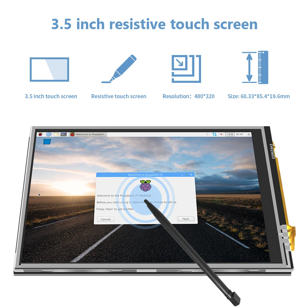 2021 hote sale JRP3509 LCD module pi zero/2/3/4 touch screen monitor raspberry pi display 3.5inch