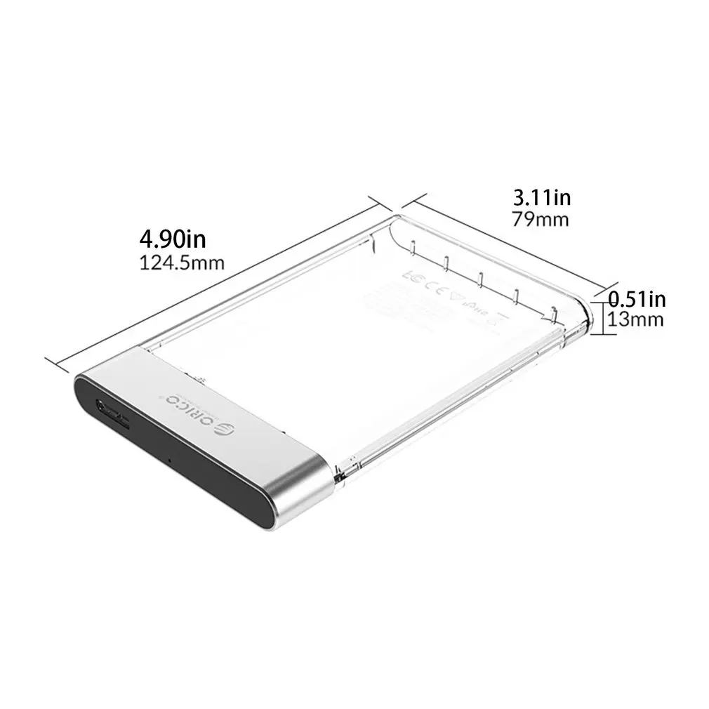 ORICO HDD Case New 2.5 inch Transparent Add Metal SATA to USB 3.0 Hard Disk Case Tool Free 6Gbps Support 4TB UASP Case Hd Box