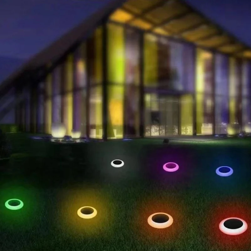 Solar Powered Outdoor Lawn Stake Lamps 7-Color Change Waterproof Garden Landscape Path Light