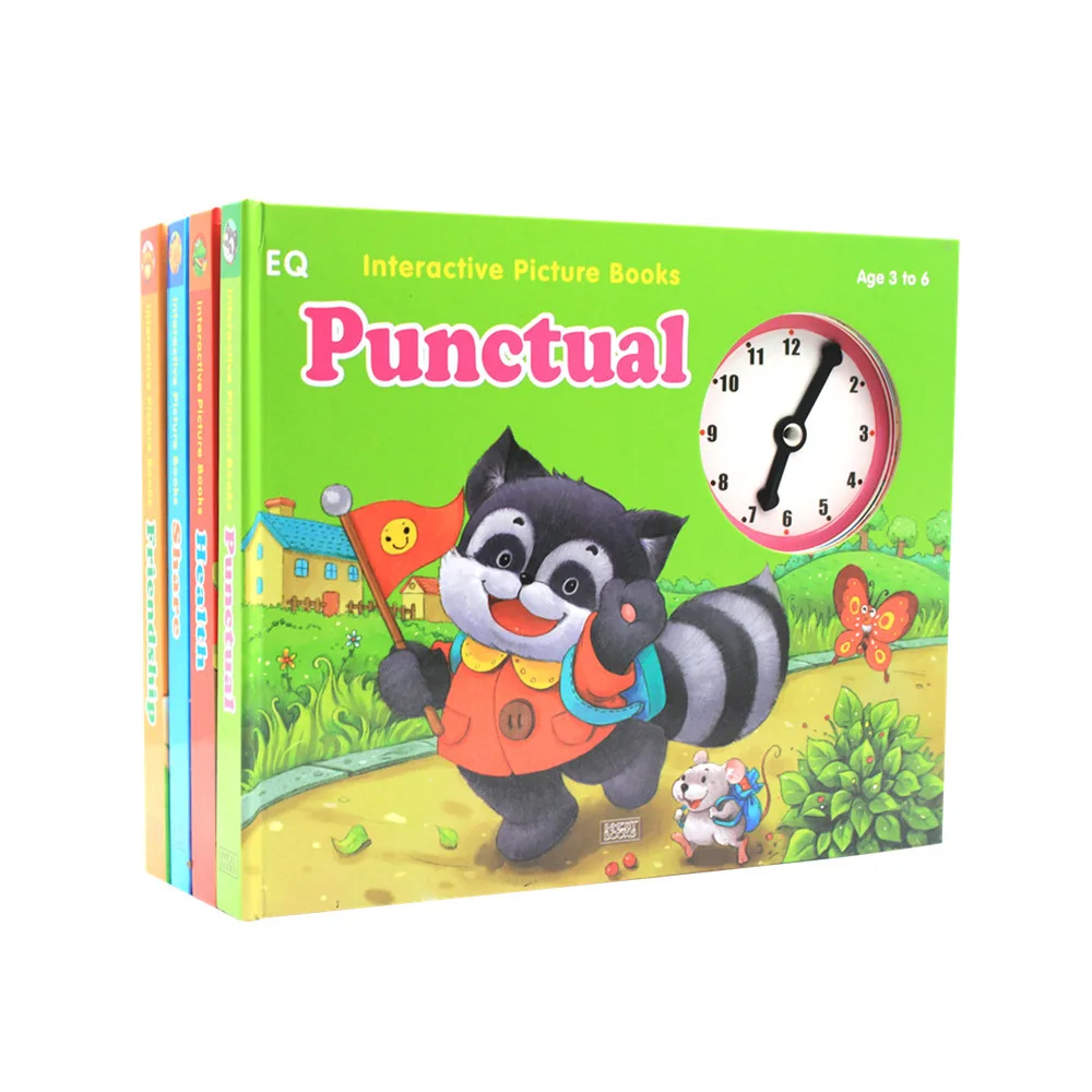 

4 pcs/set Children's 3D Flip Books Enlightenment Book Learn Chinese English For Kids Picture Book Storybook Toddlers Age 0 to 3