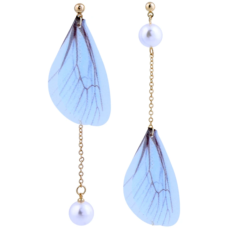 

10 pair / lot wholesale colorful butterfly cicada Wing Earrings