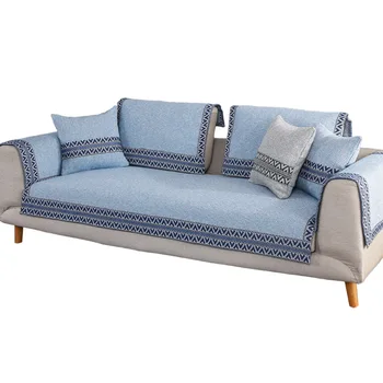 

Cotton Linen Weave Sofa Mats Towel Breathable Cushion Simple Four Seasons General Sofa Cover For Living Room Thin Sofa Case Soft