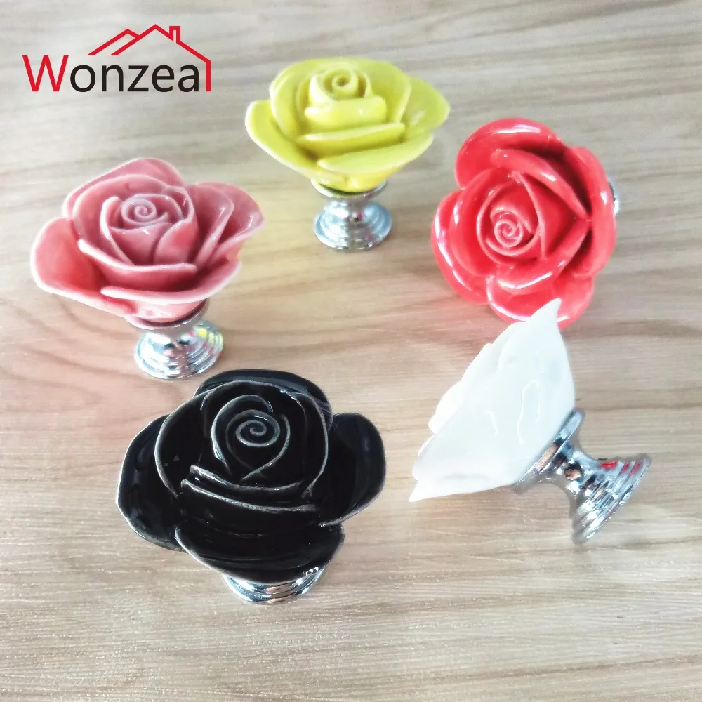 107银座玫瑰单孔陶瓷拉手5款-头 (1)