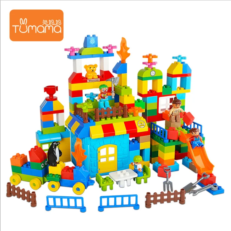 

160 granule blocks, large granule creative DIY blocks, dreamland, educational enlightenment [storage bucket]