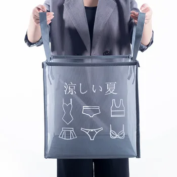 

Laundry Hamper Dirty Clothes Basket Mesh Breathable Waterproof Washing Bag Foldable Storage Save Space Home Bathroom Organizer