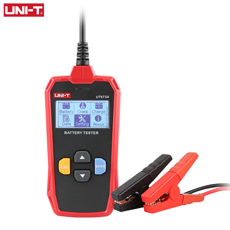 UNI-T Car Battery Tester 12V 24V DC Charger Analyzer UT673A UT675A Capacity Load Tester Cranking System Test 40-2000CCA 2